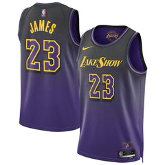 Unisex Los Angeles Lakers LeBron James Purple 2024/25 Swingman Player Jersey - City Edition