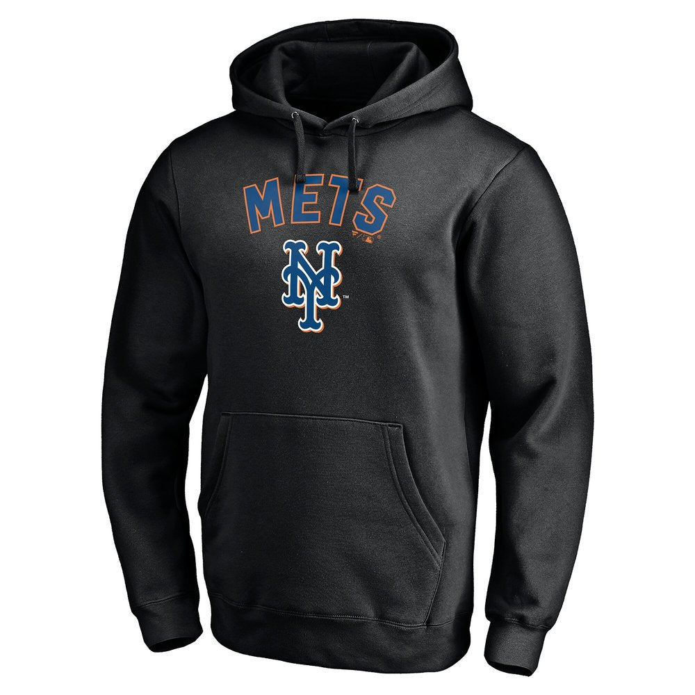 Men's New York Mets Black Cooperstown Winning Streak Alternate Custom Name & Number Pullover Hoodie
