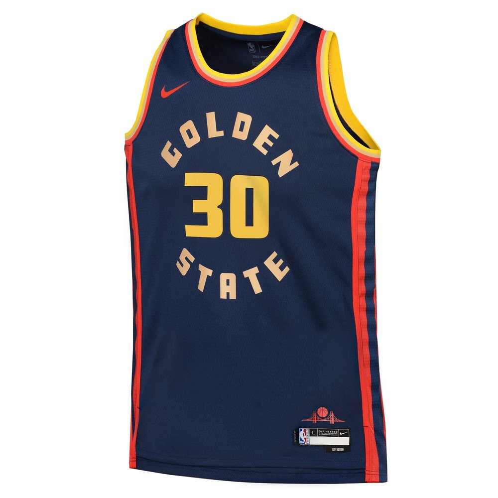 Youth Golden State Warriors Stephen Curry Navy 2024/25 Swingman Player Jersey - City Edition