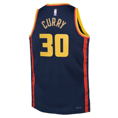 Youth Golden State Warriors Stephen Curry Navy 2024/25 Swingman Player Jersey - City Edition