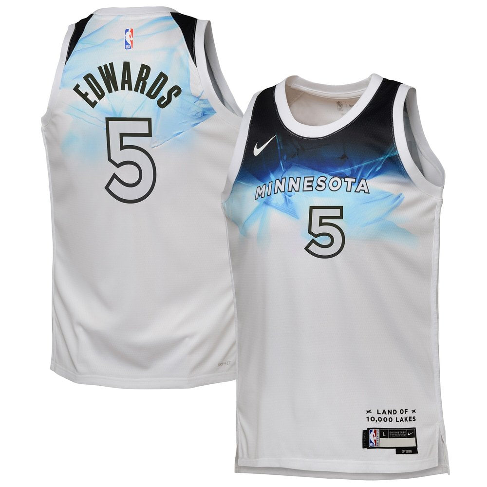 Youth Minnesota Timberwolves Anthony Edwards White 2024/25 Swingman Player Jersey - City Edition