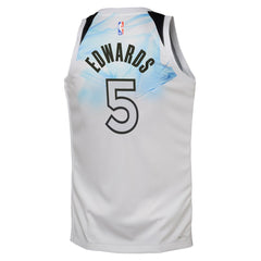 Youth Minnesota Timberwolves Anthony Edwards White 2024/25 Swingman Player Jersey - City Edition