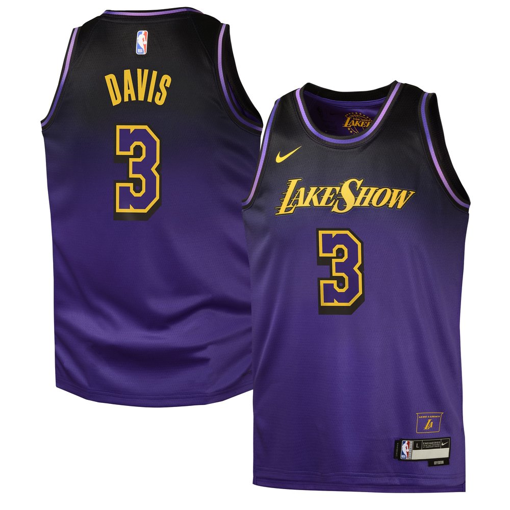 Youth Los Angeles Lakers Anthony Davis Purple 2024/25 Swingman Player Jersey - City Edition