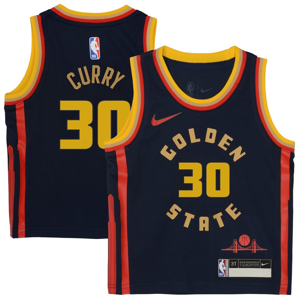 Toddler Golden State Warriors Stephen Curry Navy 2024/25 Swingman Player Jersey - City Edition
