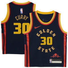 Toddler Golden State Warriors Stephen Curry Navy 2024/25 Swingman Player Jersey - City Edition