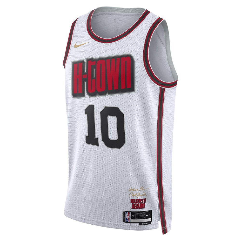 Unisex Houston Rockets #10 Jabari Smith Jr. White 2024/25 City Edition Swingman Player Jersey