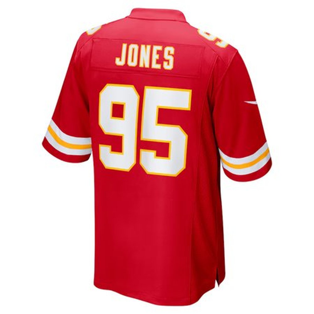 Men's Kansas City Chiefs Chris Jones Red Super Bowl LIX Game Jersey 