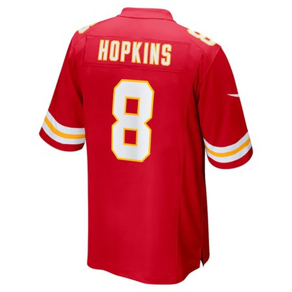 Men's Kansas City Chiefs DeAndre Hopkins Red Super Bowl LIX Game Player Jersey 