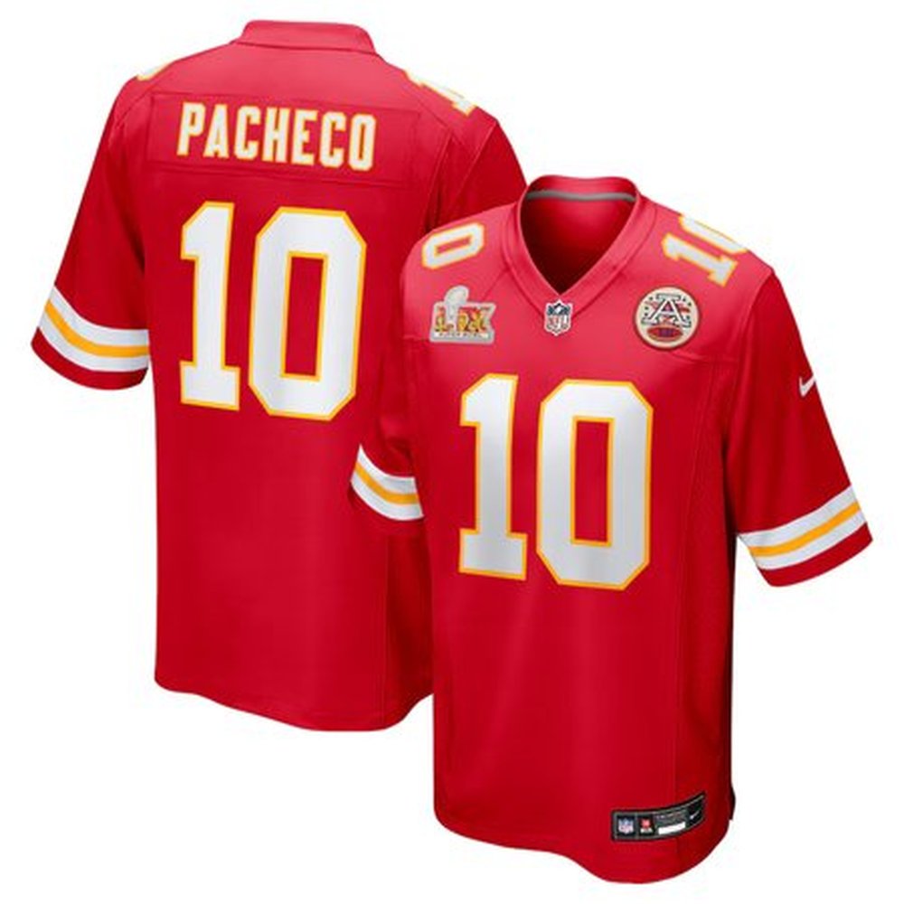 Men's Kansas City Chiefs Isiah Pacheco Red Super Bowl LIX Game Jersey 