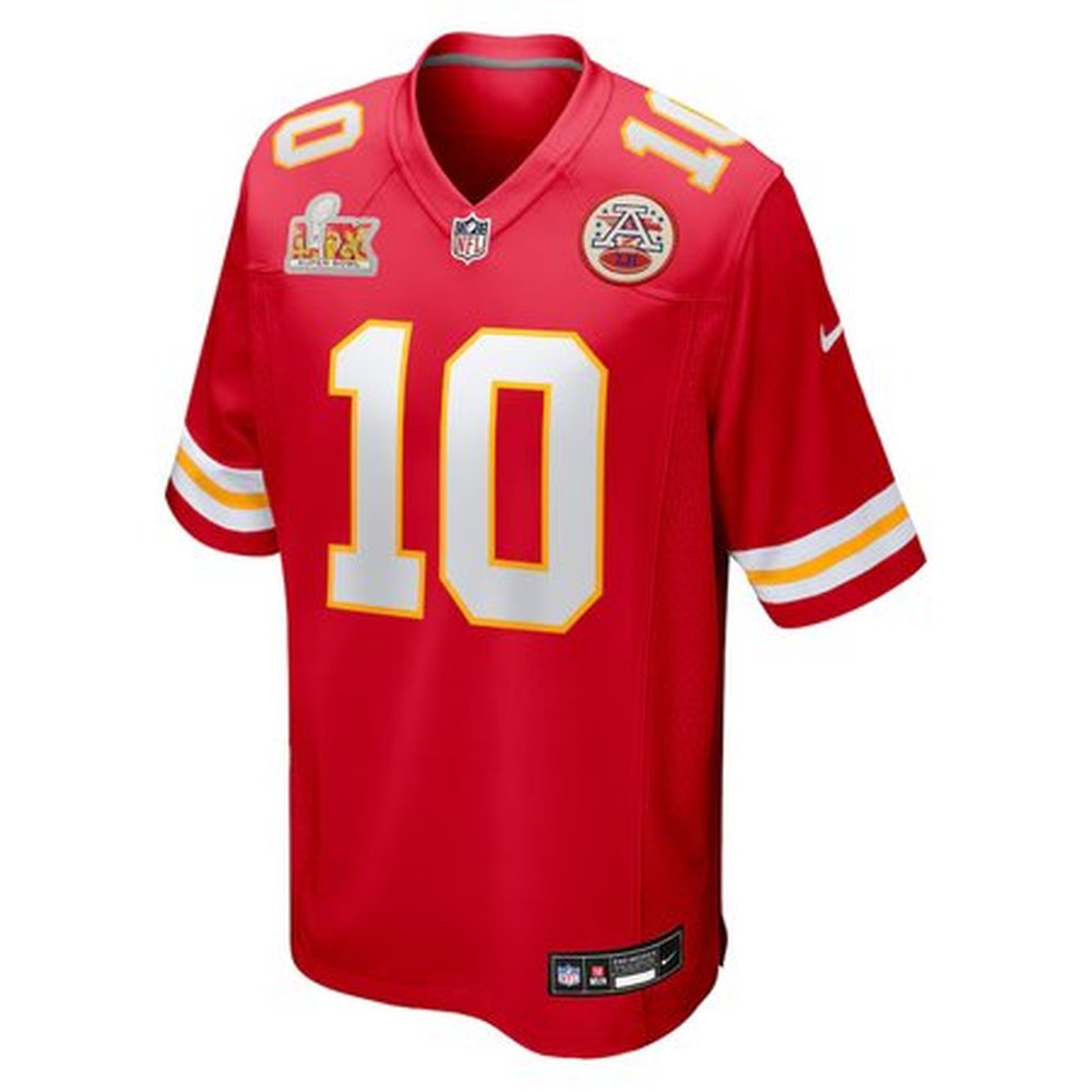 Men's Kansas City Chiefs Isiah Pacheco Red Super Bowl LIX Game Jersey 