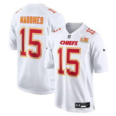 Men's Kansas City Chiefs Patrick Mahomes Tundra White Super Bowl LIX Fashion Game Jersey 