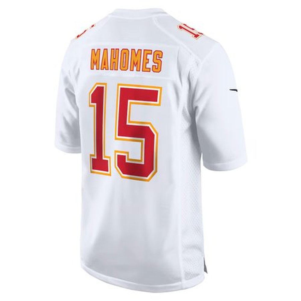 Men's Kansas City Chiefs Patrick Mahomes Tundra White Super Bowl LIX Fashion Game Jersey 