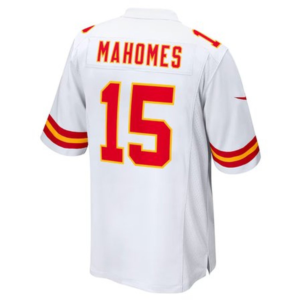 Men's Kansas City Chiefs Patrick Mahomes White Super Bowl LIX Game Jersey 