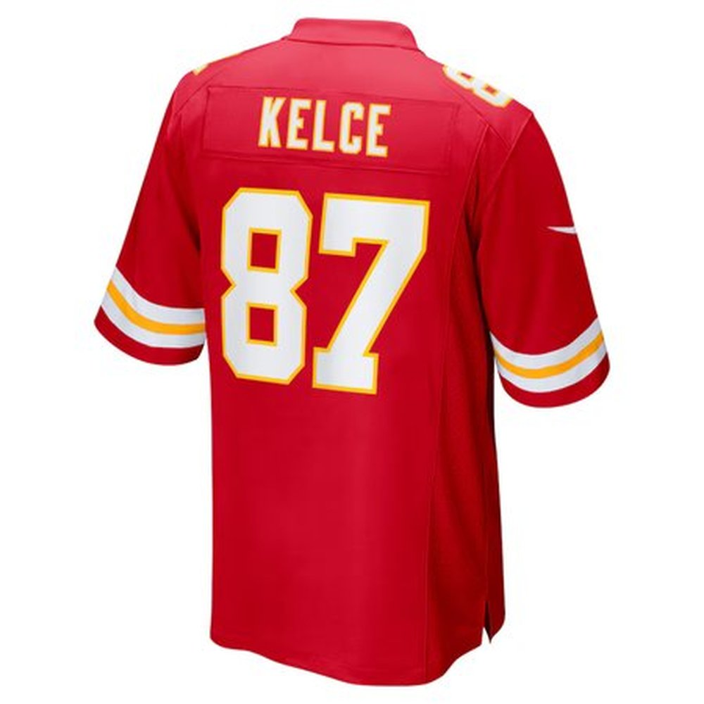 Men's Kansas City Chiefs Travis Kelce Red Super Bowl LIX Game Jersey 