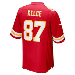Men's Kansas City Chiefs Travis Kelce Red Super Bowl LIX Game Jersey 