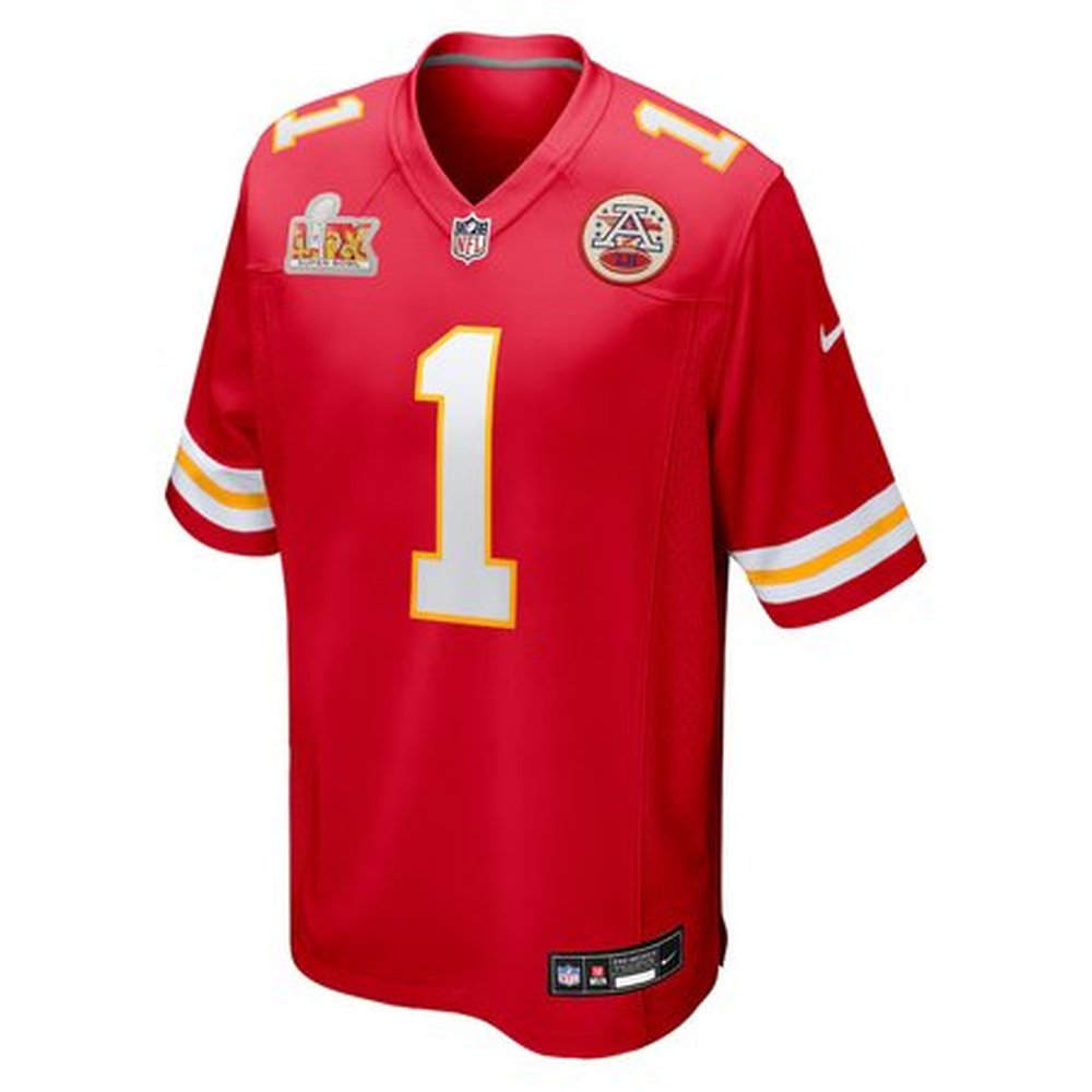 Men's Kansas City Chiefs Xavier Worthy Red Super Bowl LIX Game Jersey 