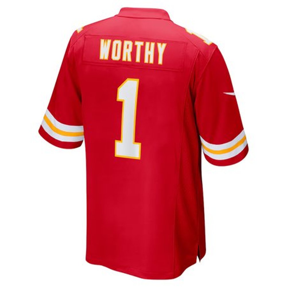 Men's Kansas City Chiefs Xavier Worthy Red Super Bowl LIX Game Jersey 