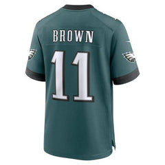 Men's Philadelphia Eagles A.J. Brown Midnight Green Super Bowl LIX Game Player Jersey 