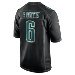 Men's Philadelphia Eagles DeVonta Smith Carbon Black Super Bowl LIX Fashion Game Player Jersey 