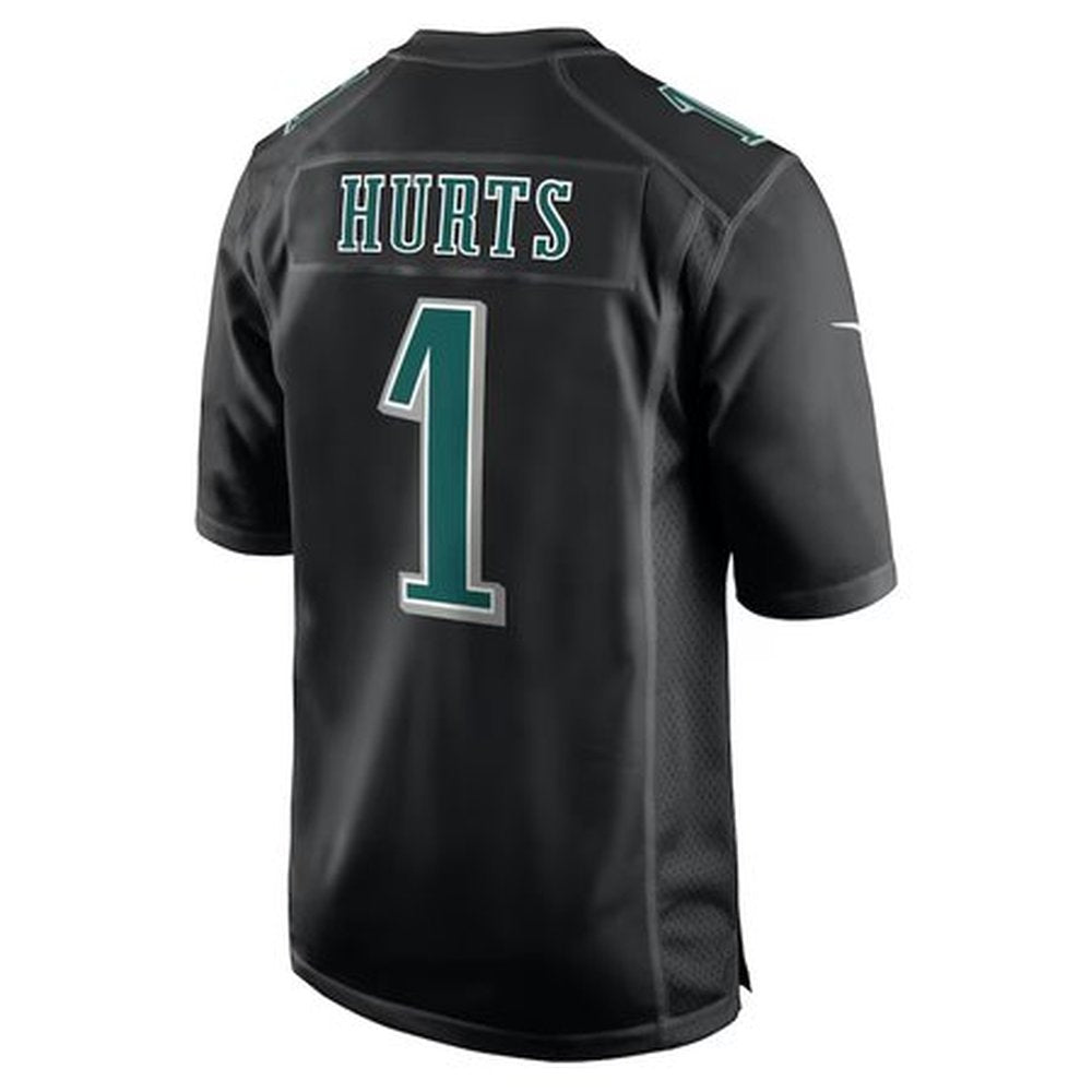 Men's Philadelphia Eagles Jalen Hurts Carbon Black Super Bowl LIX Fashion Game Player Jersey 