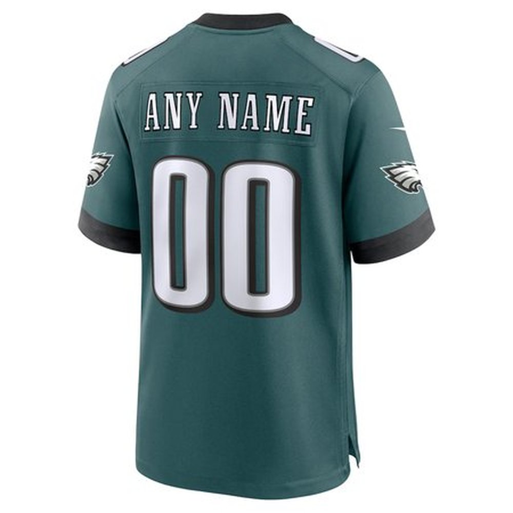 Men's Philadelphia Eagles Midnight Green Super Bowl LIX Custom Game Jersey 