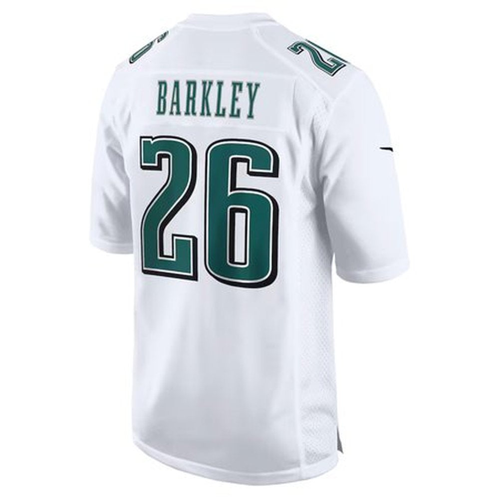 Men's Philadelphia Eagles Saquon Barkley Tundra White Super Bowl LIX Fashion Game Player Jersey 