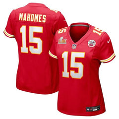 Women's Kansas City Chiefs Patrick Mahomes Red Super Bowl LIX Game Jersey 