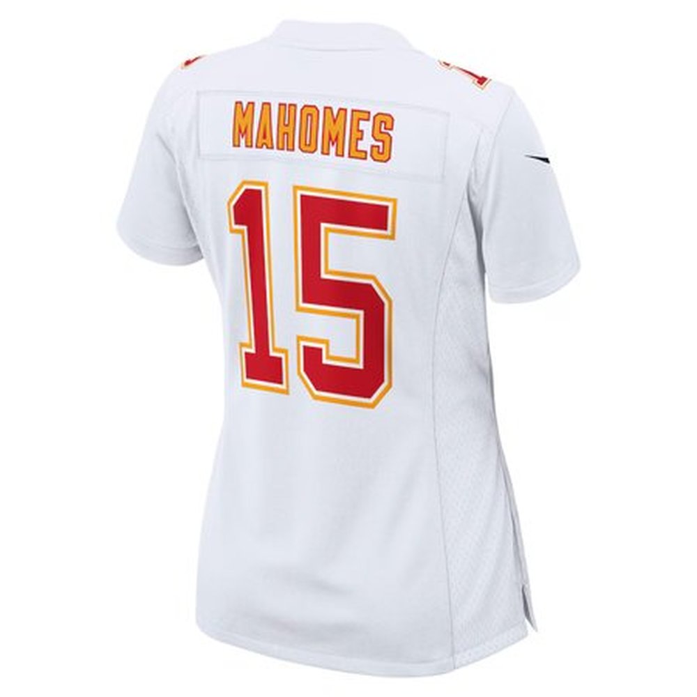 Women's Kansas City Chiefs Patrick Mahomes Tundra White Super Bowl LIX Fashion Game Jersey 