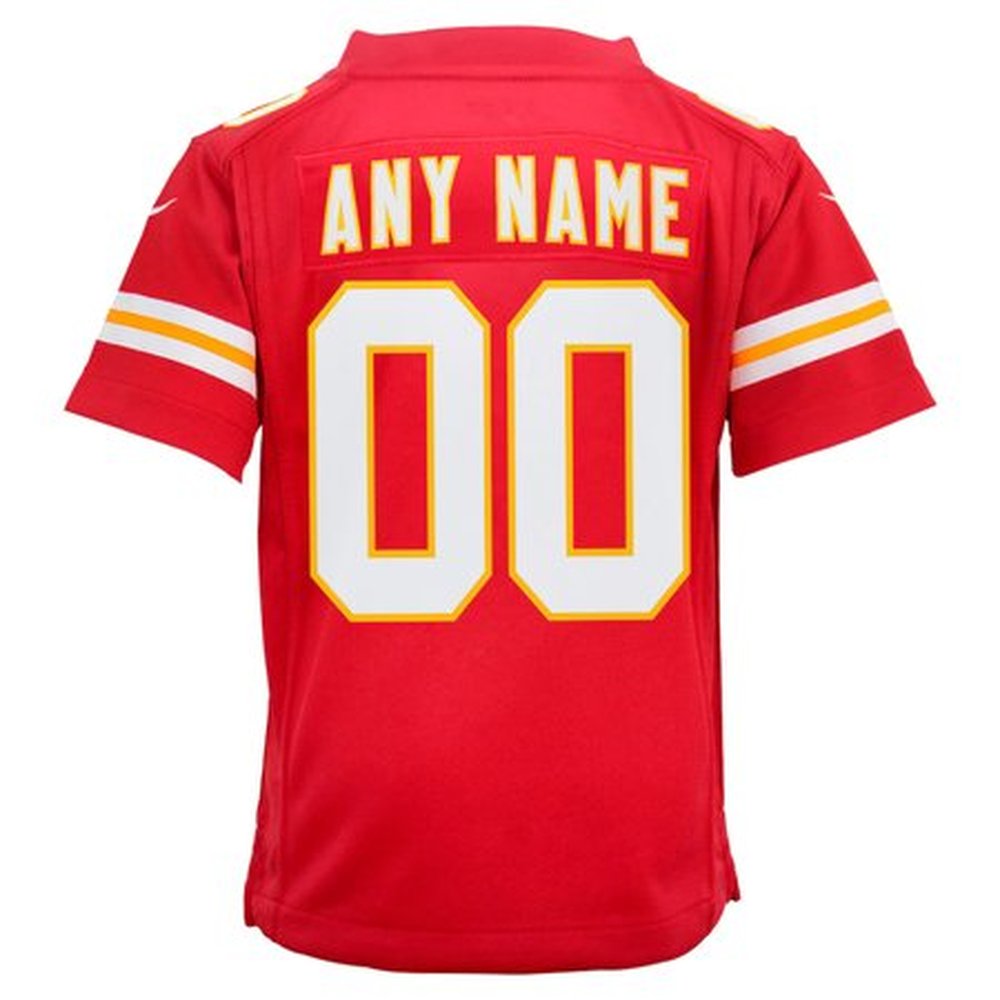 Youth Kansas City Chiefs Red Super Bowl LIX Custom Team Game Jersey 