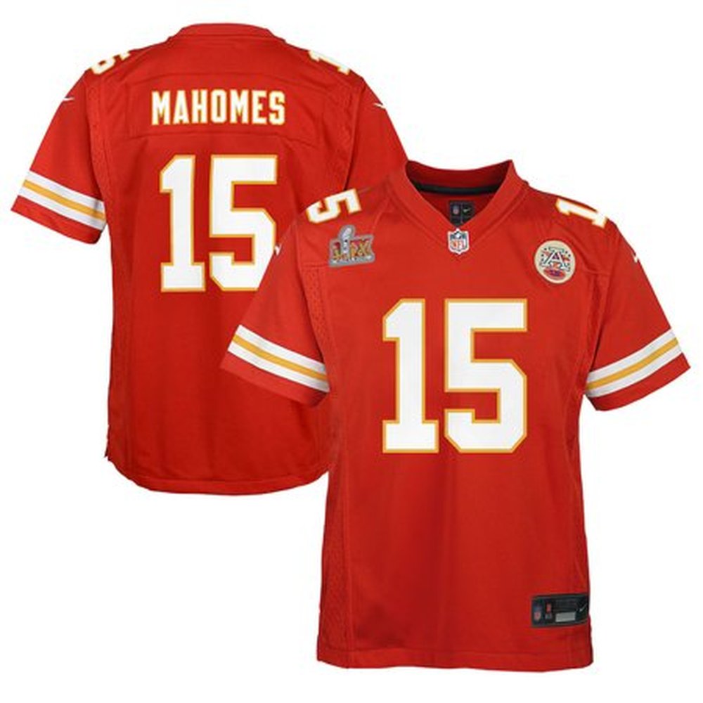 Youth Kansas City Chiefs Patrick Mahomes Red Super Bowl LIX Game Player Jersey 