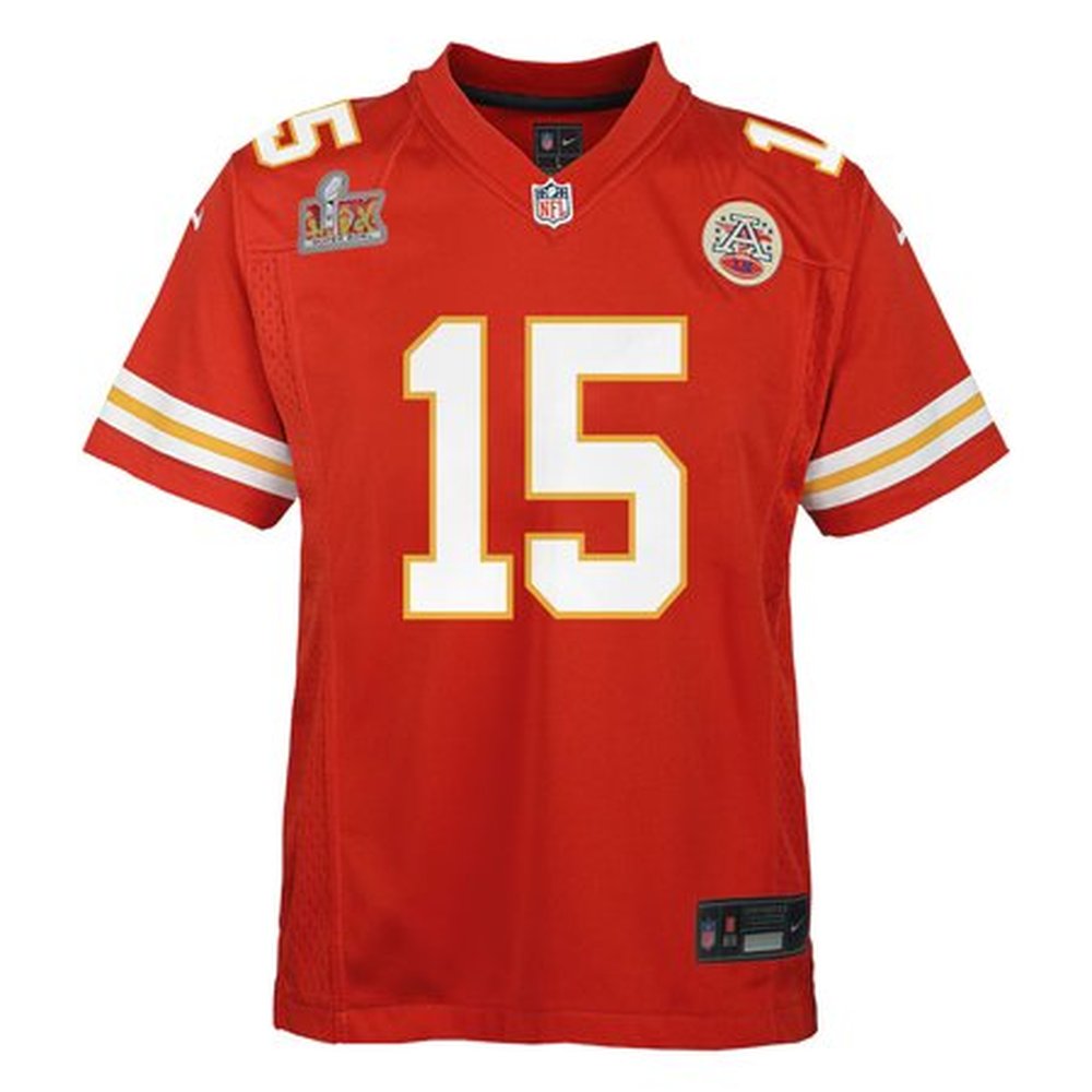 Youth Kansas City Chiefs Patrick Mahomes Red Super Bowl LIX Game Player Jersey 