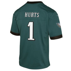 Youth Philadelphia Eagles Jalen Hurts Midnight Green Super Bowl LIX Game Player Jersey 