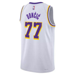 Unisex Los Angeles Lakers Luka Doncic Jordan Brand White Swingman Jersey - Statement Edition