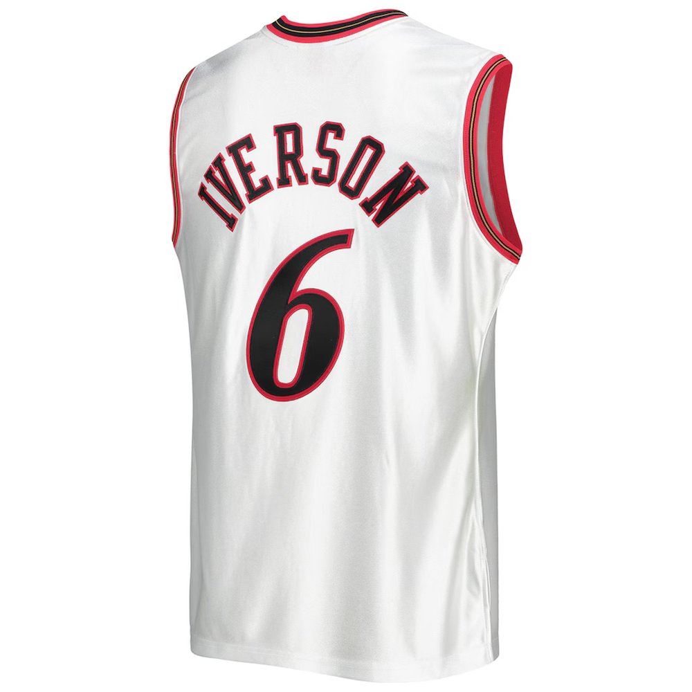 Men's Eastern Conference #6 Allen Iverson White Hardwood Classics 2002 NBA All-Star Game Authentic Jersey