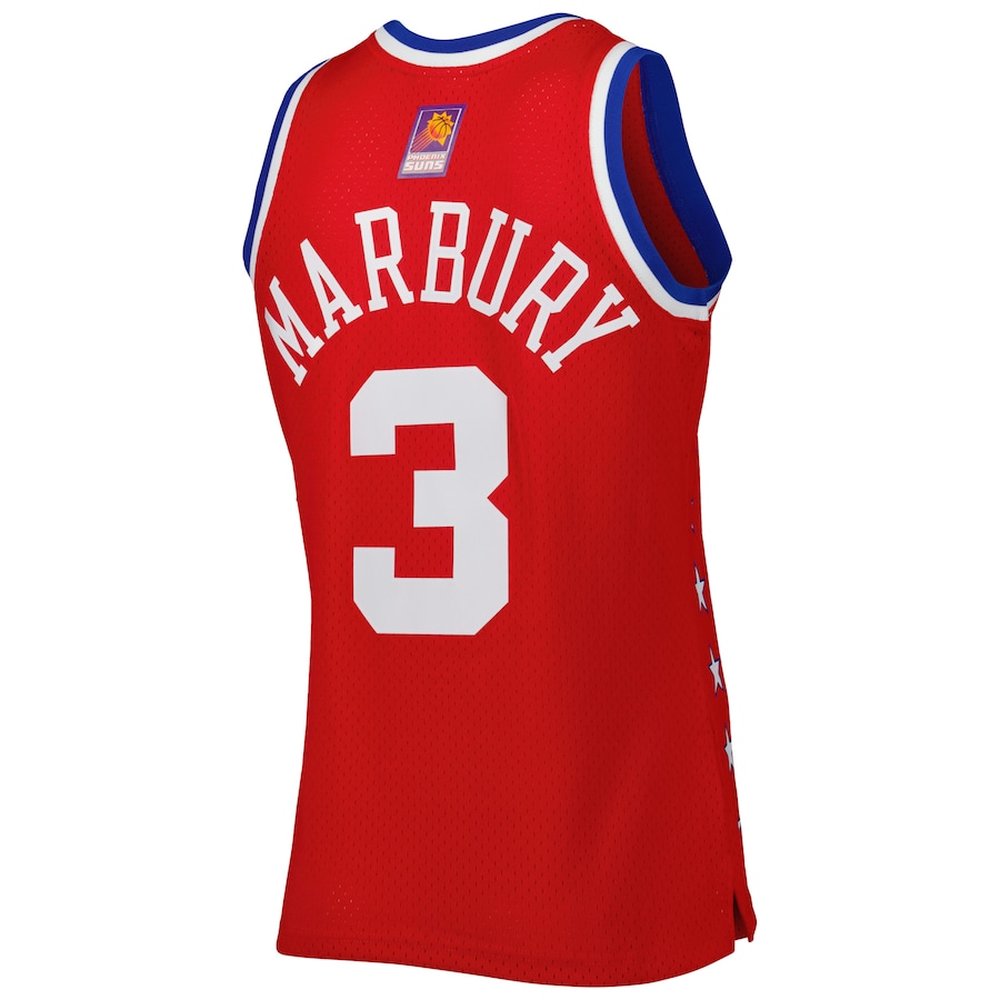 Men's Western Conference #3 Stephon Marbury Red 2003 All Star Game Swingman Jersey