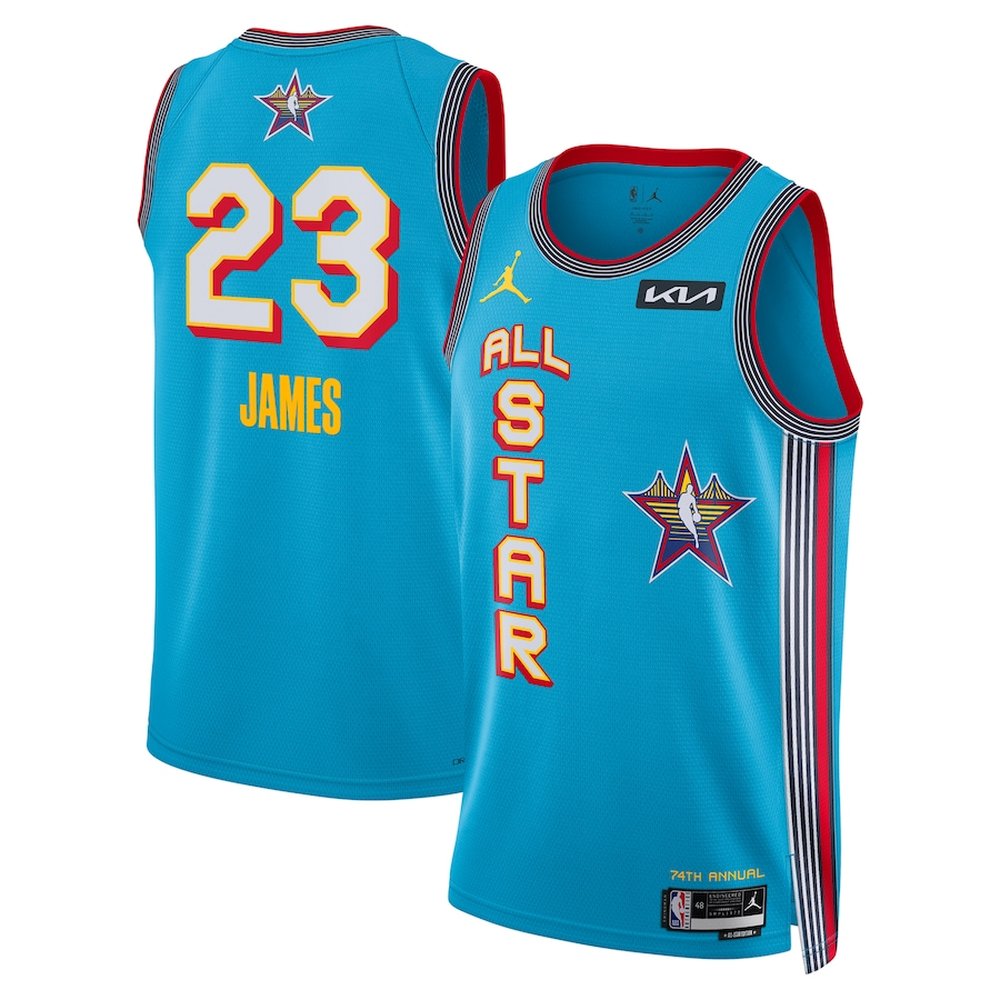 Unisex #23 LeBron James Jordan Brand Light Blue 2025 NBA All-Star Game Swingman Player Jersey