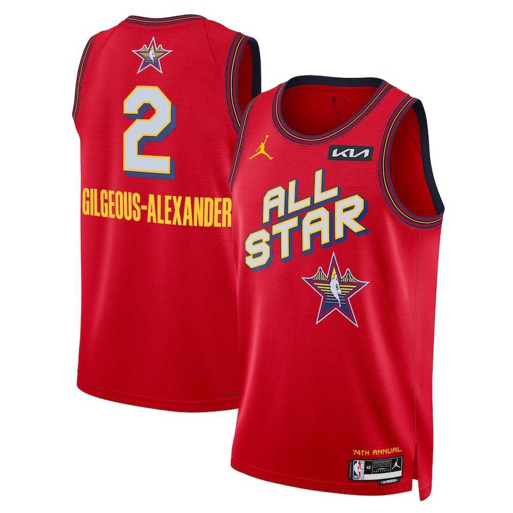 Unisex  #2 Shai Gilgeous-Alexander Red 2025 NBA All-Star Game Swingman Player Jersey