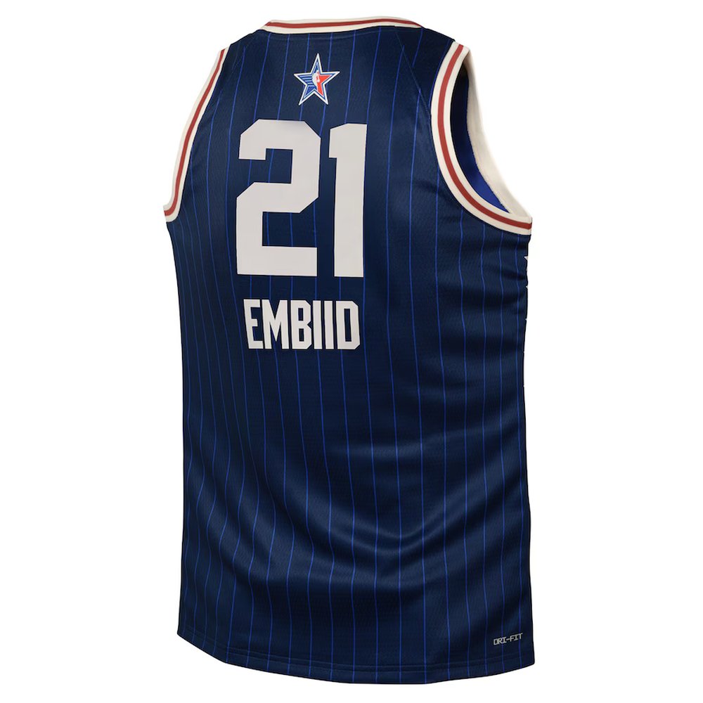 Youth #21 Joel Embiid Jordan Brand Navy 2024 NBA All-Star Game Swingman Jersey