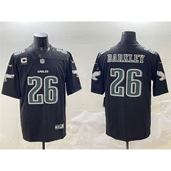 Men's Philadelphia Eagles #26 Saquon Barkley Black Fashion With 3-star C Patch Vapor Untouchable Limited Stitched Football Jersey 