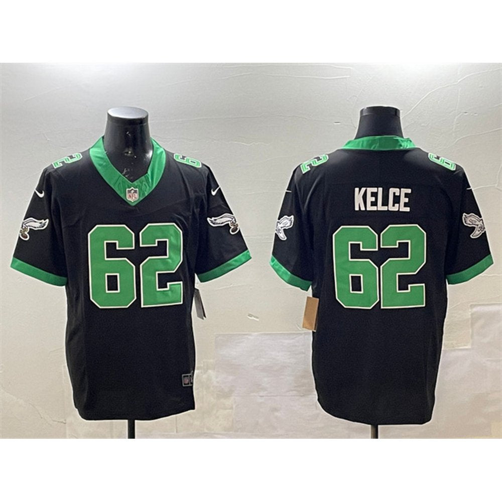 Men's Philadelphia Eagles #62 Jason Kelce Black F.U.S.E. Vapor Untouchable Limited Stitched Football Jersey 