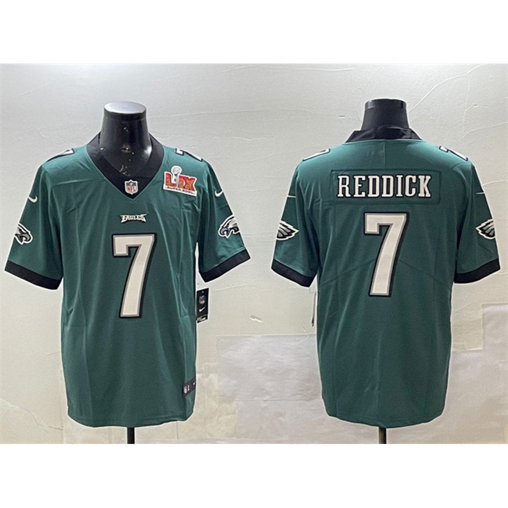 Men's Philadelphia Eagles #7 Haason Reddick Green 2025 Super Bowl LIX Patch Vapor Untouchable Limited Stitched Football Jersey 
