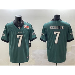 Men's Philadelphia Eagles #7 Haason Reddick Green 2025 Super Bowl LIX Patch Vapor Untouchable Limited Stitched Football Jersey 