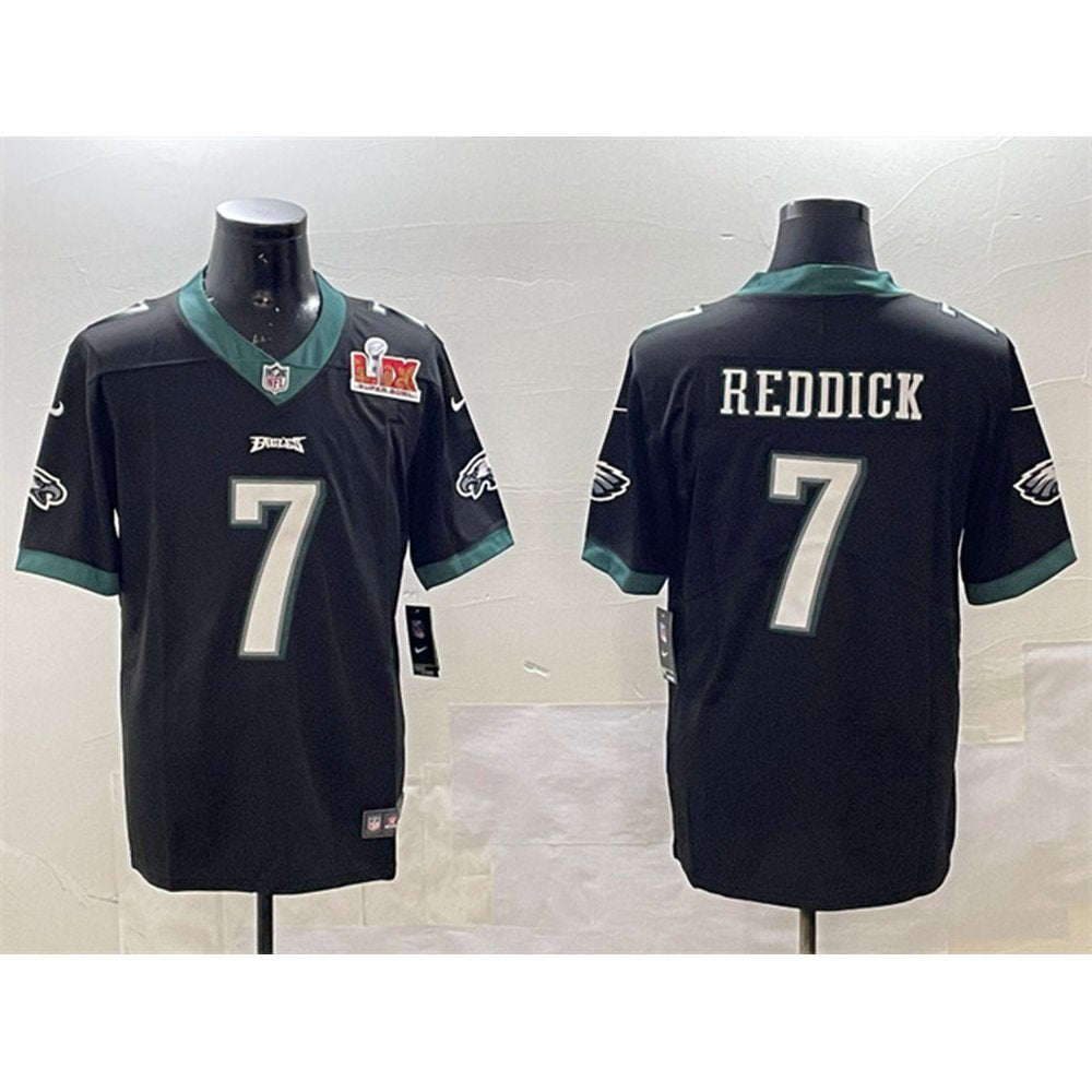 Men's Philadelphia Eagles #7 Haason Reddick Black 2025 Super Bowl LIX Patch Vapor Untouchable Limited Stitched Football Jersey 