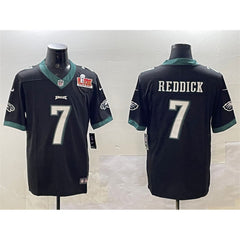 Men's Philadelphia Eagles #7 Haason Reddick Black 2025 Super Bowl LIX Patch Vapor Untouchable Limited Stitched Football Jersey 