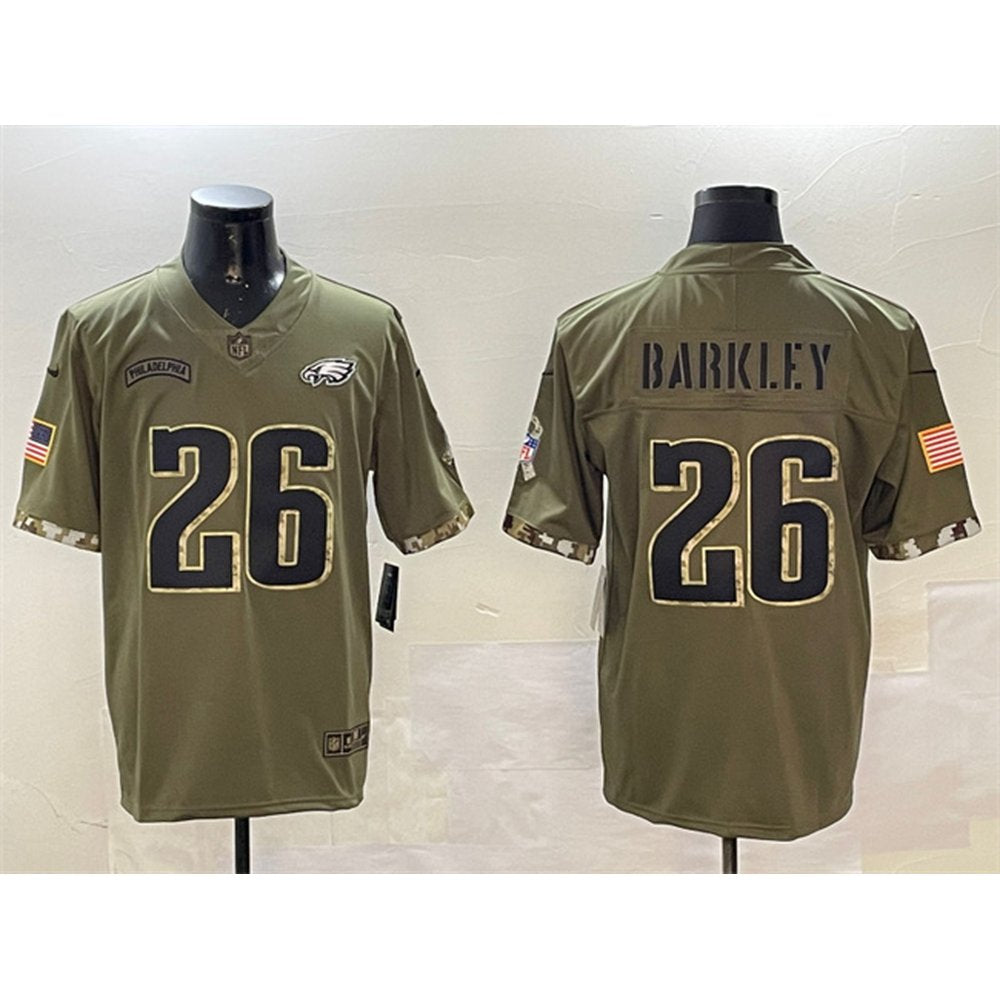 Men's Philadelphia Eagles #26 Saquon Barkley Camo Salute To Service Limited Stitched Jersey 