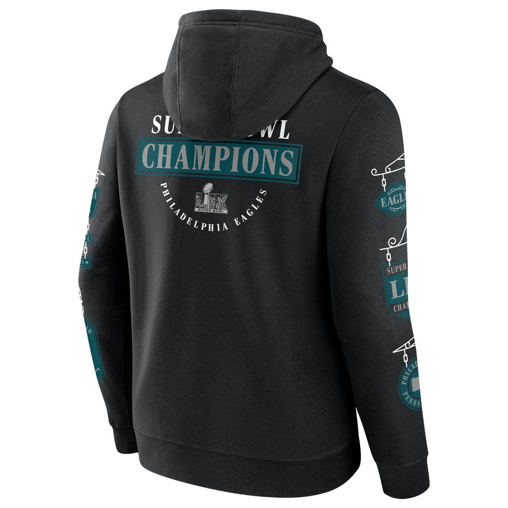 Men's Philadelphia Eagles Black Super Bowl LIX Champions Pullover Hoodie 