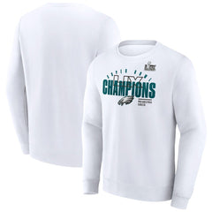 Men's Philadelphia Eagles White Super Bowl LIX Champions Iconic Victory Fleece Sweatshirt 