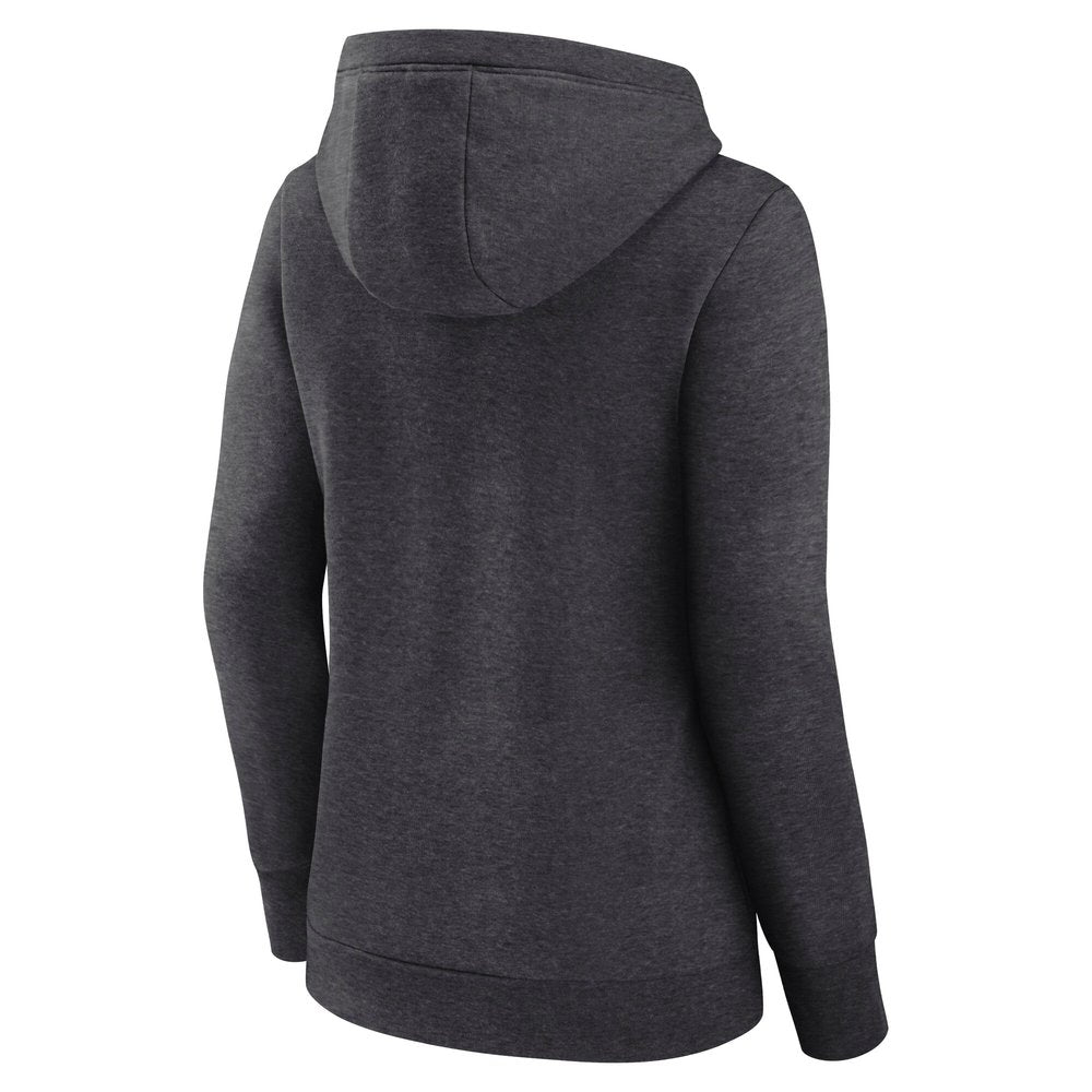 Women's Philadelphia Eagles  Heather Charcoal Super Bowl LIX Champions V-Neck Pullover Hoodie 