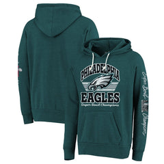 Men's Philadelphia Eagles Threads Midnight Green Super Bowl LIX Champions Sonder Tri-Blend Pullover Hoodie 
