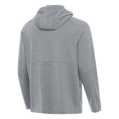 Men's Philadelphia Eagles Antigua Heather Gray Super Bowl LIX Champions Spikes Quarter-Zip Hoodie 